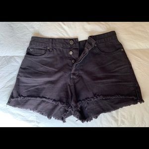 Amuse Society Grey/Black Jean Shorts (Quiet Storm)